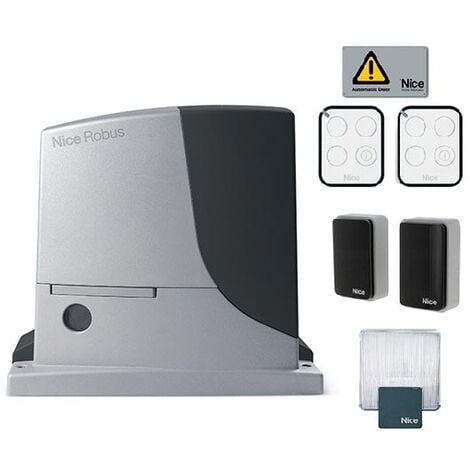 NICE ROBUS BD Kit Automatisme pour portail coulissant 1000Kg 24V DC RB1000BDKCE