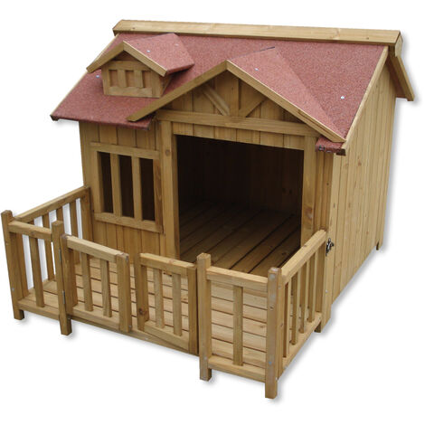 Niche de chien Maison de luxe XL Bois Balcon Jardin Terrasse Chien