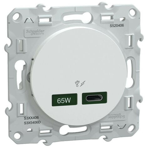 Odace - chargeur USB C 65W - forte puissance pour charge app. mobiles - blanc (S520406)