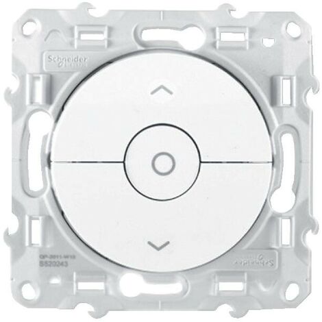 Odace, interrupteur volet-roulant Blanc 3 boutons montée/descente/stop à vis