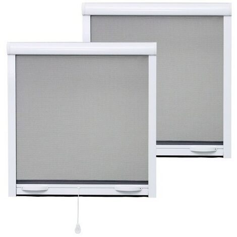 PACK ECO de 2 moustiquaires Enroulables ALU H145 cm x L100 cm Blanc