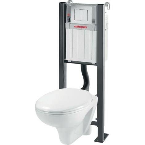 Pack universel WC suspendu Smart Rock Wirquin 55722933, blanc et gris