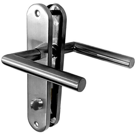 Paire de Poignée de porte sur plaque "Entraxe 165 mm" Inox 304 Mini "TINA"  Condamnation sans voyant