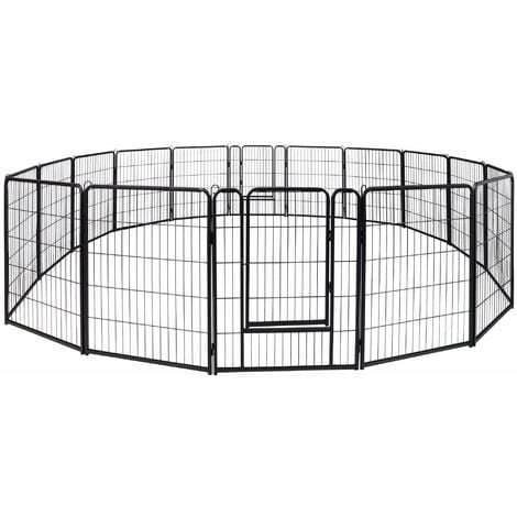 Parc pour chiots 16 pièces, parc pour chiens, appartement, barrière pour chiots, enclos pour chiots, parc pour animaux, enclos extérieur pour petits animaux (65x80cm) NAIZY