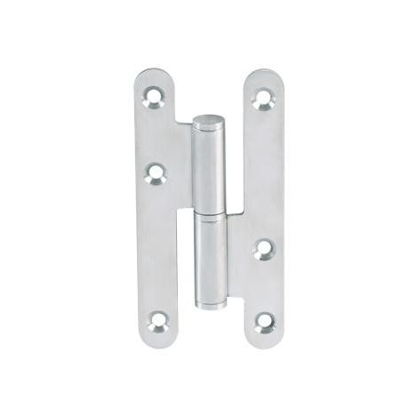 Paumelle en acier inoxydable – 110x55x2.5 mm bout rond noeud plat - Gauche - LTPML110X55-304G