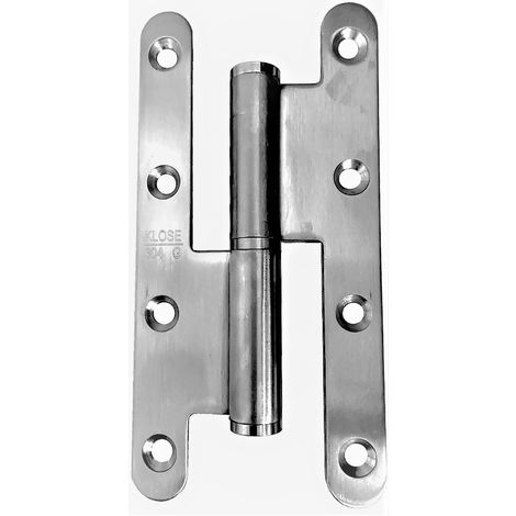 Paumelle Inox 304 Porte  Bois KLOSE besser 140 x 70 Bouts Ronds  Gauche