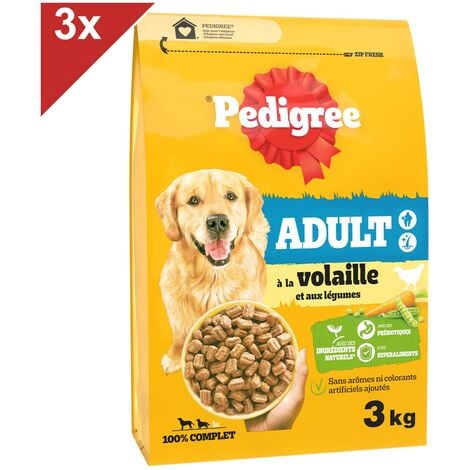 PEDIGREE Croquettes à la Volaille et aux Legumes pour chien adulte 10kg 3x3kg