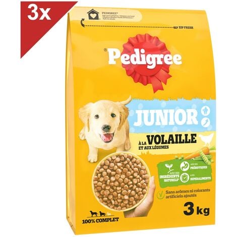 PEDIGREE JUNIOR Croquettes à la Volaille et aux Legumes pour chiot 3x3kg