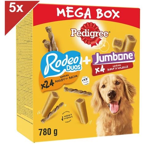 PEDIGREE Mega Box Récompenses Rodeo Duos & Jumbone Friandises pour chien 5x780g