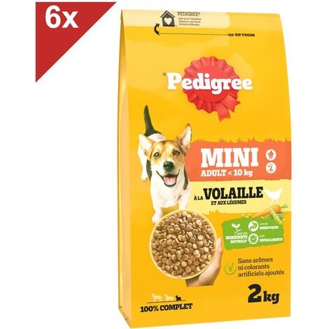 PEDIGREE MINI Croquettes à la Volaille Petit Chien Adulte 10kg 6x2kg