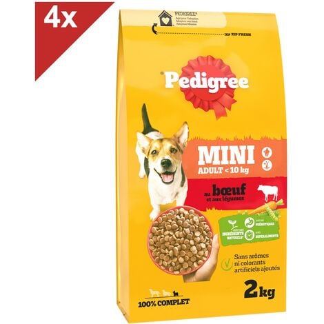 PEDIGREE MINI Croquettes au Boeuf Petit Chien Adulte 10kg 4x2kg