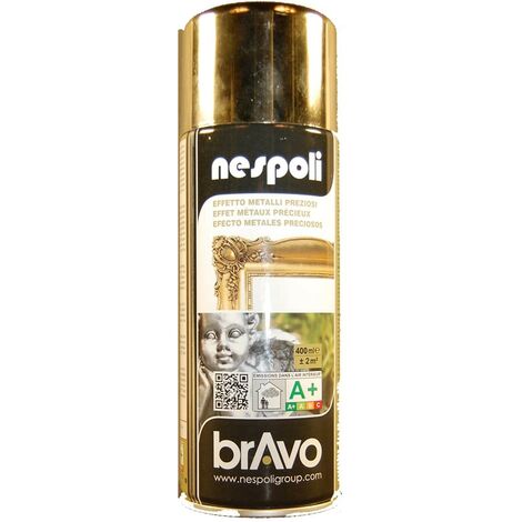 Peinture Aérosol Effet Métaux Précieux NESPOLI - Or Chromé (180102) 0,4 L
