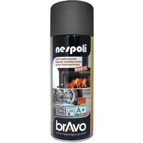Peinture Aérosol Hautes Températures NESPOLI - Noir (180601) 0,4 L
