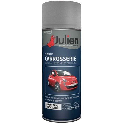 Peinture aérosol pour Carrosserie - Brillant Gris Platine Métal - 400 ml - Julien