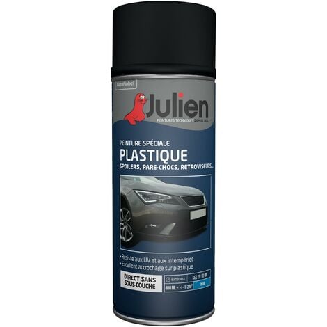 Peinture aérosol pour Plastique de Véhicules - Mat Noir - 400 ml - Julien