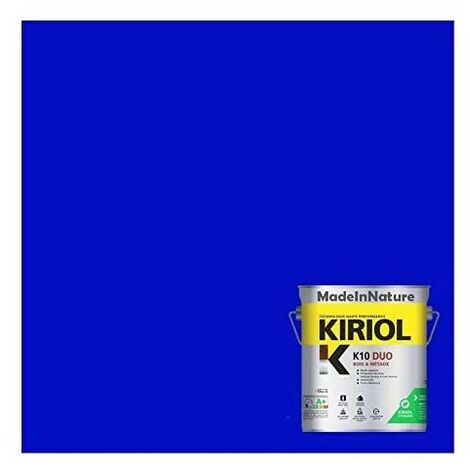 Peinture Bois et Métaux, Sous couche et Finition, Antirouille, sur Fer, Acier, Galvanisé, même rouillés, très opacifiant - 0.75 litre - RAL 5002.