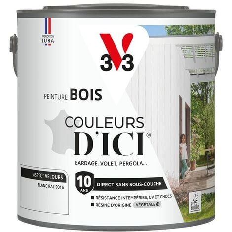 Peinture bois extérieur Couleurs d'Ici® V33 Blanc Velours 2L