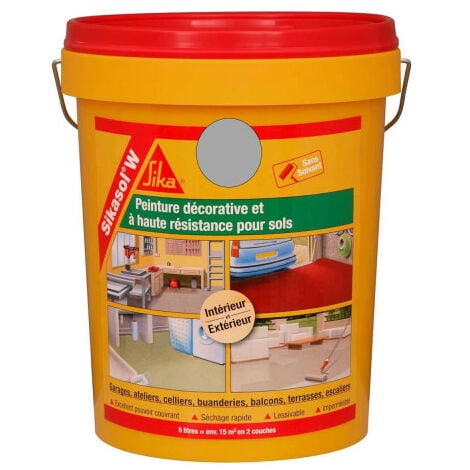 Peinture de sol mono-composante SIKA Sikasol W - Gris béton - 5L