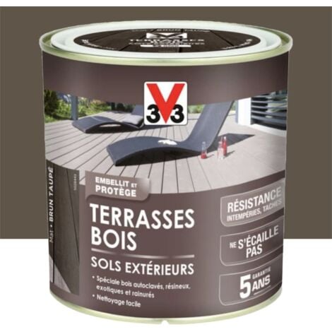 Peinture Sol V33 Terrasses Bois Sols Extérieurs Brun taupé 0,5 L