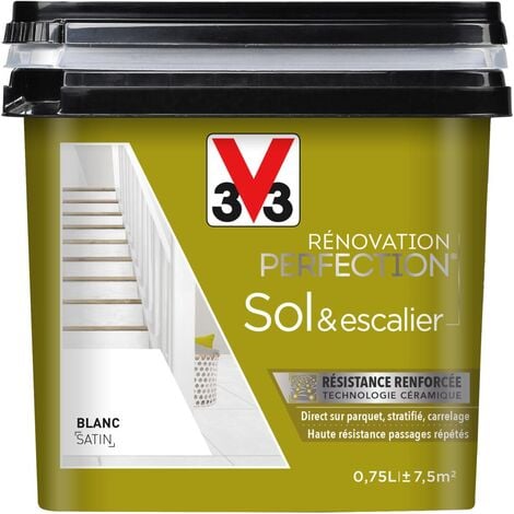 Peinture sols & escaliers Rénovation perfection® V33 Blanc satin 0,75L