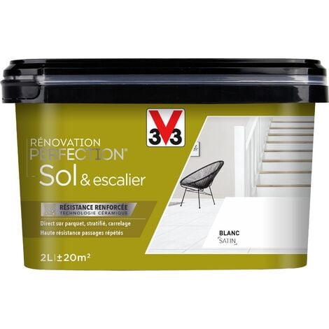 Peinture sols & escaliers Rénovation perfection® V33 Blanc satin 2L