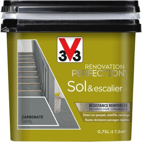 Peinture sols & escaliers Rénovation perfection® V33 Carbonnate satin 0,75L