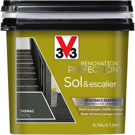 Peinture sols & escaliers Rénovation perfection® V33 Tarmac satin 0,75L