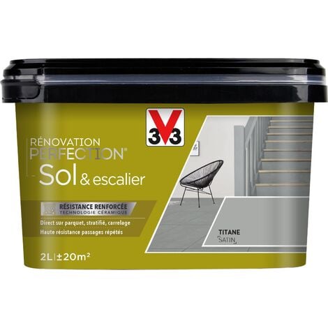 Peinture sols & escaliers Rénovation perfection® V33 Titane satin 2L