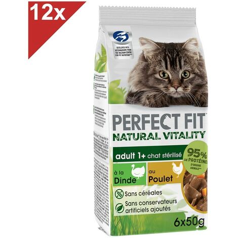 PERFECT FIT Natural Vitality 72 Sachets fraîcheur poulet dinde chat 50g (12x6)