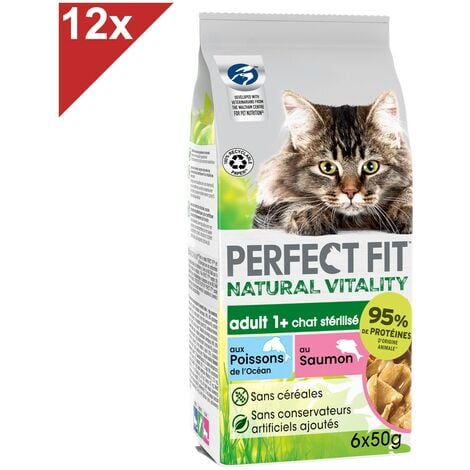 PERFECT FIT Natural Vitality Sachets Fraîcheur Saumon Poisson chat 50g (6x12)