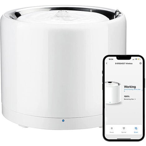 PETKIT Pompe à Eau sans Fil , Distributeur d'Eau Intelligent Automatique pour Chats et Chiens, Réservoir Intérieur en Acier Inoxydable, pas Facile à Elever des Bactéries