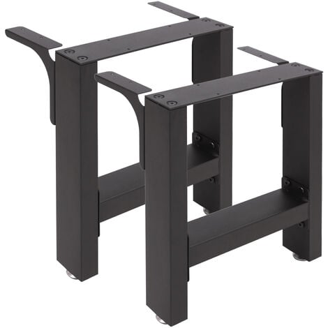 Pied de Banc d’assise Profil carré 30x43cm Noir Revêtement par poudre Piètement de Banquette Meuble