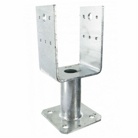Pied de poteau en U sur platine PPUP - Dimensions: 70 mm