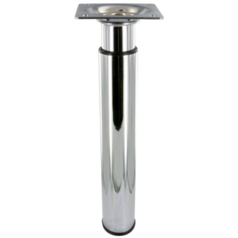 Pied de table, meuble cylindrique réglable de 210 à 350 mm en acier chromé CIME