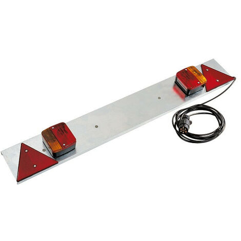 Plaque éclairage remorque métal 1M avec Alimentation 4 m