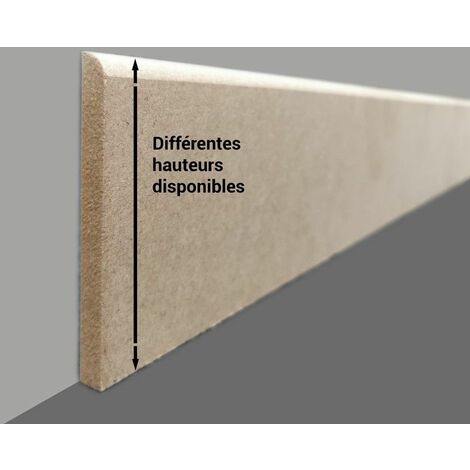 Plinthe en médium naturel de très grande qualité, fabrication FRANCAISE, plinthes arrondies dimensions aux choix - 10cm - 14 ML - Arrondi.