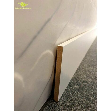 Plinthe revêtue en médium blanche, de très grande qualité, plinthes fabrication FRANCAISE, différentes dimensions - 7cm - 8 ML.