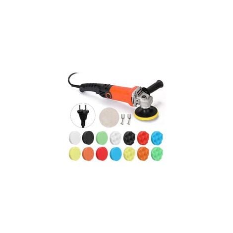 Polisseuse de Voiture Rotative 1200W Disque de polissage 100mm et 125mm 600 a 8800RPM 6 Vitesses avec 15 Accessoires