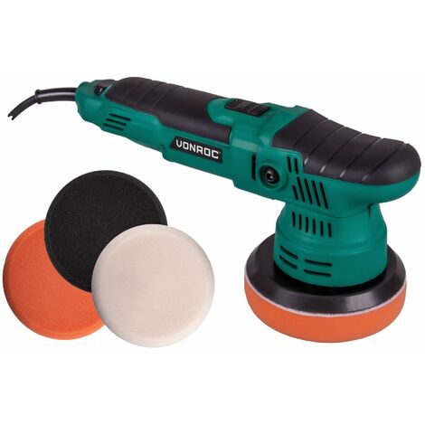Polisseuse excentrique 650W – 125mm. 4 Disques de polissage et plateau de support inclus