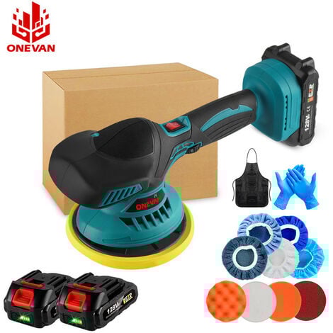 Polisseuse ONEVAN  Ø150MM polisseuse sans fil 6 vitesses 7000rpm meuleuse rotative Kit - avec 128VF batterie