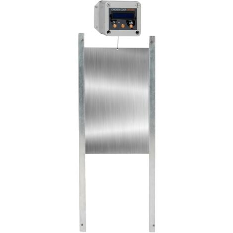 Porte automatique pour poulailler IDMARKET - Programmable heure et luminosité extérieure - 22x33 CM - Gris