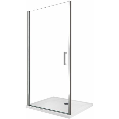 Porte de douche de 8 mm à battant pour installation en niche H.200 réversible – 84-88 cm