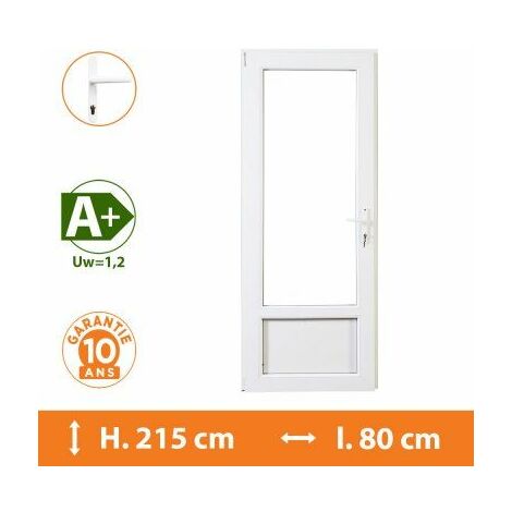 Porte-Fenêtre 1 vantail Blanc - Tirant Gauche - H.215 x l.80 cm