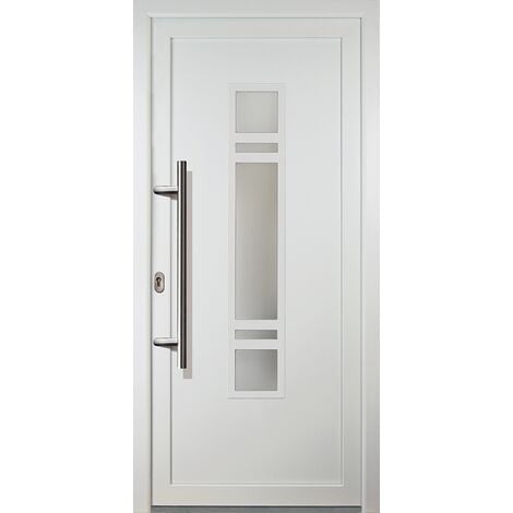 Portes d'entrée classique modèle 83, intérieur: blanc, extérieur: blanc largeur: 88cm, hauteur: 200cm, sens d'ouverture: tirant gauche