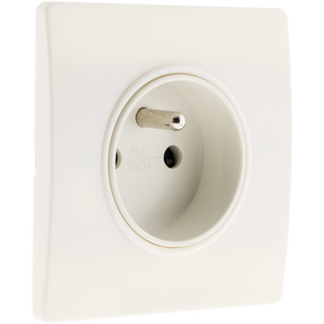 Prise 2P+T 16A borne-auto + griffes Blanc - Diwone