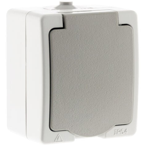 Prise 2P+T 16A Gris Clair IP54 - Akya