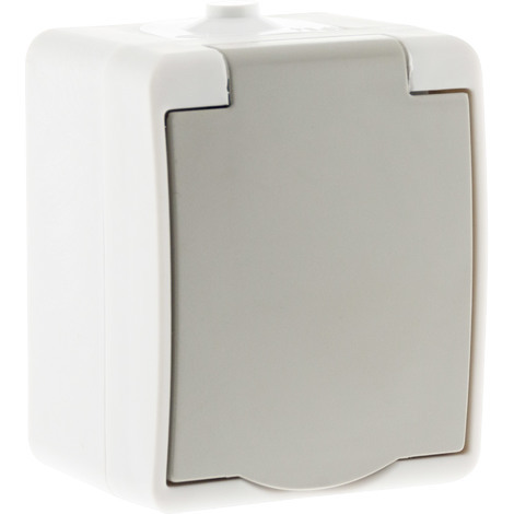 Prise 2P+T IP54 - Gris clair