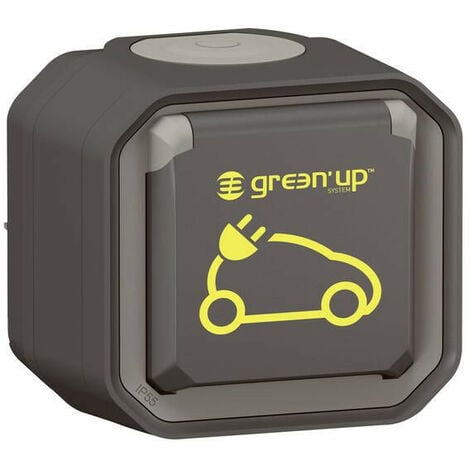 Prise pour recharge véhicule électrique Plexo complet saillie anthracite (069785L)