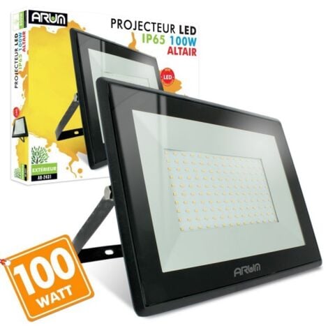 Projecteur LED 100W 9000 Lumens IP66 Haute Luminosité  Température de Couleur: Blanc Froid 6500K