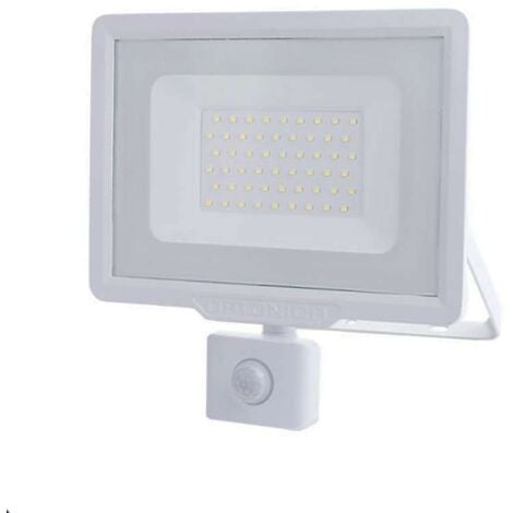 Projecteur LED Blanc 50W (250W) à Détecteur IP65 4000lm - Blanc du Jour 6000K